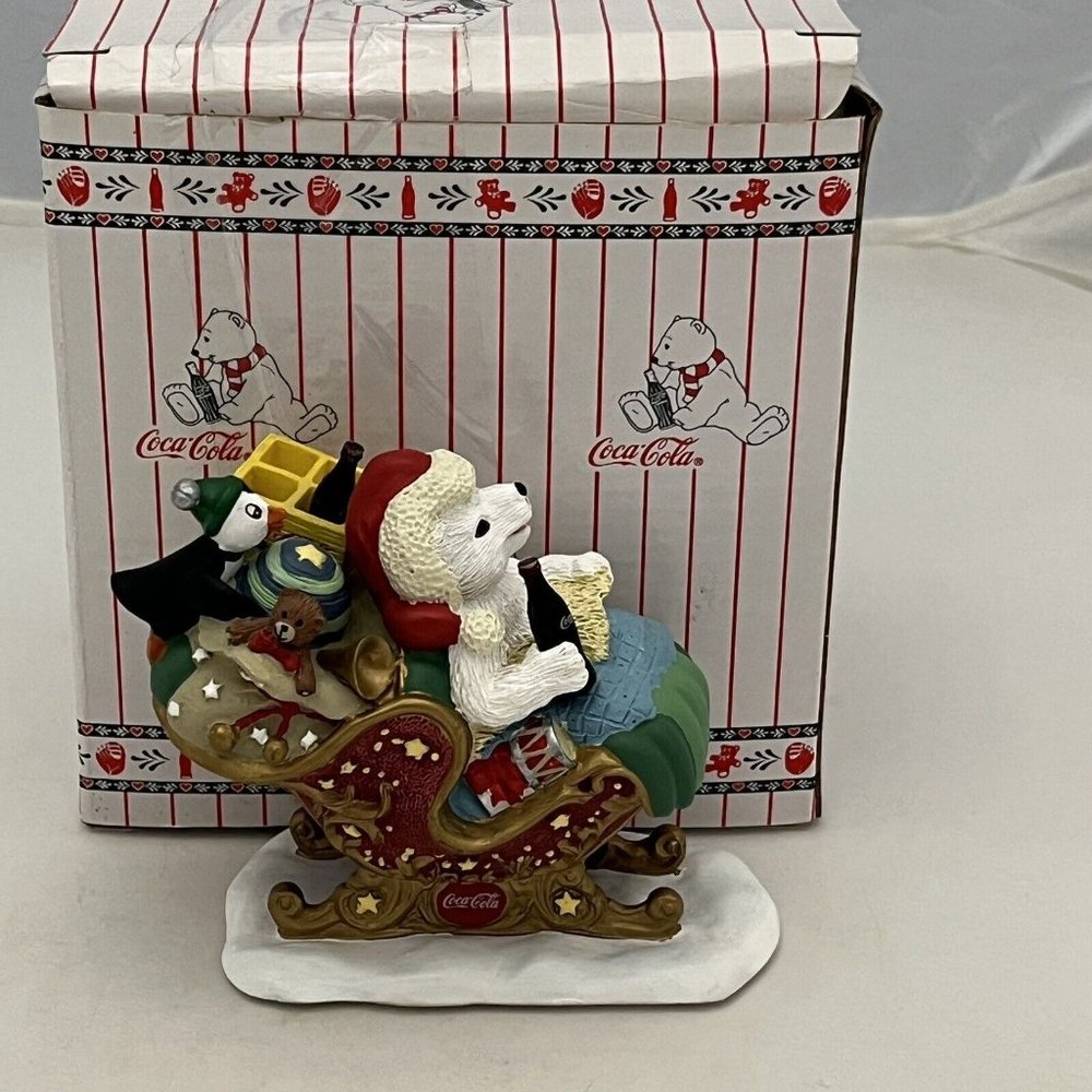 1996 Coca-Cola Polar Bear  Bearing Gifts Of Love  Friendship Missing Bottle